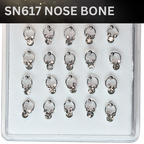 SN617 BEAR STONE ON RING SILVER (NOSE BONE) 20pcs 30cent each
