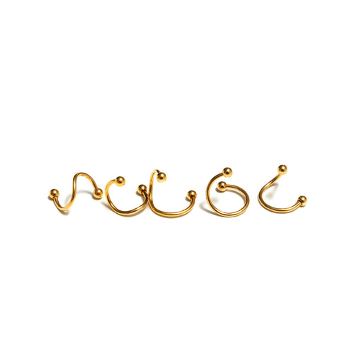 GMT36 골드 도금 금속 볼 스파이럴 트위스터 링 36개 $12.60 (각각 0.35개)