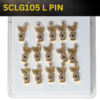 SCLG 105 DANGLE DESING STONE GOLD ( L PIN) 15PCS 0.75