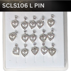 SCLS 106 DANGLE DESING STONE SILVER (L PIN) 15PCS 0.75