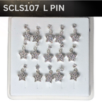 SCLS 107 DANGLE DESING STONE SILVER (L PIN) 15PCS 0.75