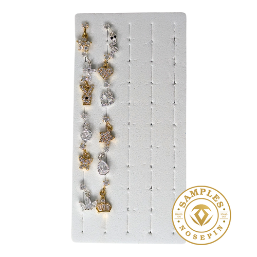 SET4 DANGLE NOSE L PIN 12 different designs 120PCS $102 FOR SET 0.85 EACH