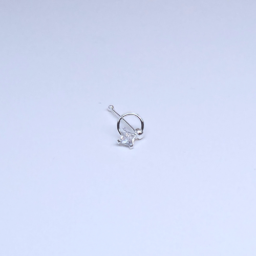SN619 2.5MM SQ CUBIC ON RING SILVER (NOSE BONE) 20pcs 40cent each