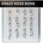 SN620 3.0MM SQ CUBIC ON RING SILVER (NOSE BONE) 20pcs 40cent each