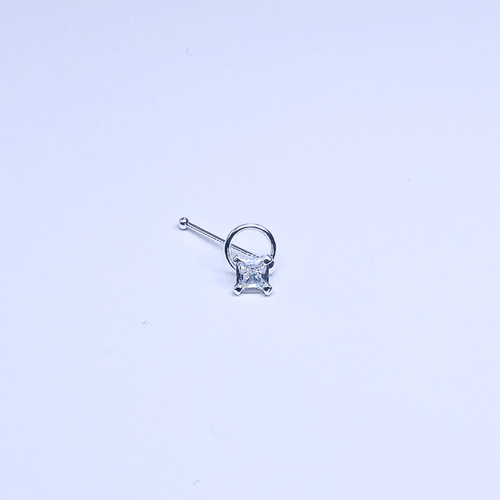 SN620 3.0MM SQ CUBIC ON RING SILVER (NOSE BONE) 20pcs 40cent each