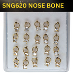 SNG620 3.0MM SQ CUBIC ON RING GOLD (NOSE BONE) 20pcs 40cent each
