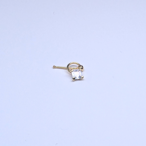 SNG620 3.0MM SQ CUBIC ON RING GOLD (NOSE BONE) 20pcs 40cent each