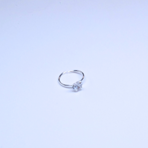 SNHS108 4.0MM HEART CUBIC HOOP SILVER (HOOP) 20pcs 40cent each