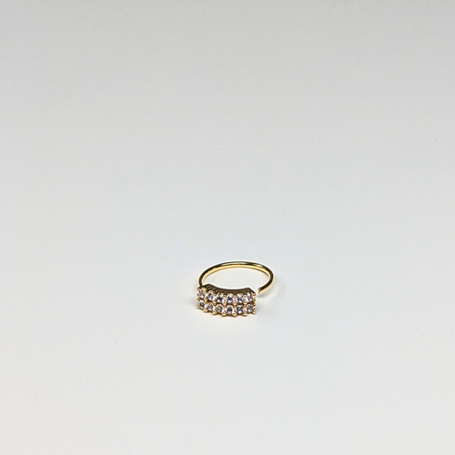 SNHG -1 12 CLEAR STONE TWO LINE HOOP GOLD ( HOOP) 20PCS 0.75 EACH