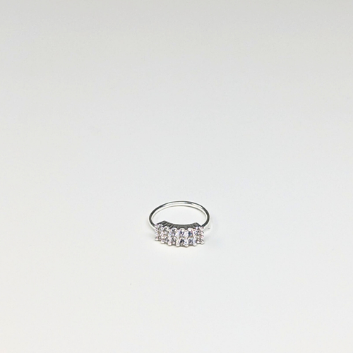 SNHS -1 12 CLEAR STONE TWO LINE HOOP SILVER ( HOOP) 20PCS 0.75 EACH