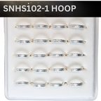 SNHS102-1 TEXTURED TWO LINE HOOP SILVER (HOOP) 20pcs 45cent each