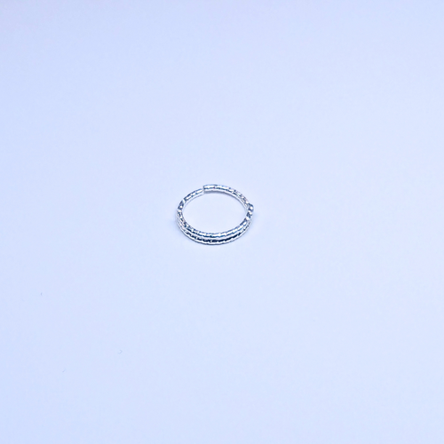 SNHS102-1 TEXTURED TWO LINE HOOP SILVER (HOOP) 20pcs 45cent each