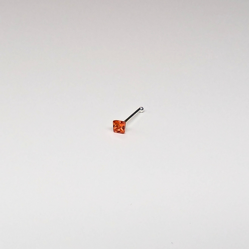 SN403 3.0MM SQUARE COLOR STONE SILVER (코뼈) 20개 25센트