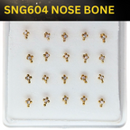 SNG604 CROSS W/STONE GOLD (NOSE BONE ) 20pcs 25cent each