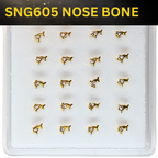 SNG605 DOLPHIN W/STONE GOLD (NOSE BONE ) 20pcs 25cent each