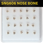 SNG606 3DOT STONE GOLD (NOSE BONE) 20pcs 25cent each