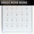 SN101 1.7MM STONE SILVER ( NOSE BONE) 20pcs 25cent each