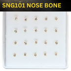 SNG101 1.7MM STONE GOLD ( NOSE BONE) 20pcs 25cent each