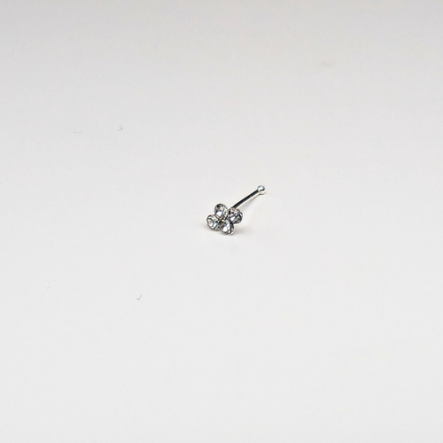 SN607 4DOT STONE SILVER (NOSE BONE) 20pcs 25cent each