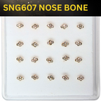 SNG607 4DOT STONE GOLD (NOSE BONE) 20pcs 25cent each