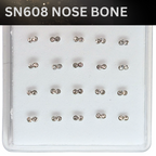 SN608 BOWTIE CLEAR STONE SILVER (NOSE BONE) 20개 25센트