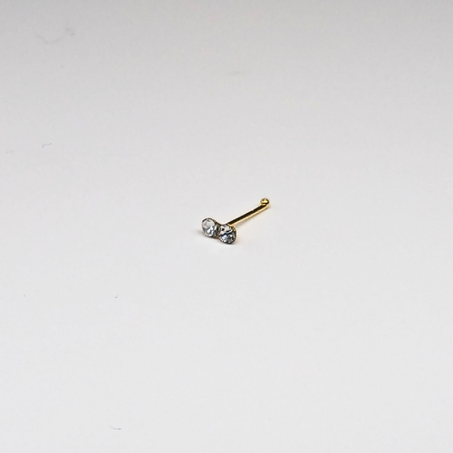 SNG608 BOWTIE CLEAR STONE GOLD (NOSE BONE) 20pcs 25cent each