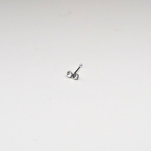 SN608 BOWTIE CLEAR STONE SILVER (NOSE BONE) 20개 25센트