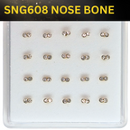 SNG608 BOWTIE CLEAR STONE GOLD (NOSE BONE) 20pcs 25cent each