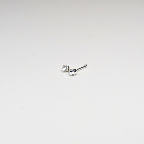 SN609 2DOT STONE SILVER (NOSE BONE ) 20pcs 30cent each
