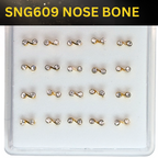 SNG609 2DOT STONE GOLD (NOSE BONE ) 20pcs 30cent each