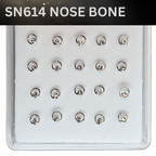 SN614 W/STONE SILVER (NOSE BONE) 20pcs 30cent each