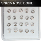 SN615 W/BIG STONE SILVER (NOSE BONE) 20pcs 30cent each