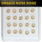 SNG615 W/BIG STONE GOLD (NOSE BONE) 20pcs 30cent each