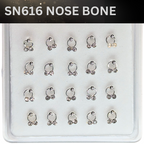 SN616 CLEAR STONES ON RING SILVER (NOSE BONE) 20pcs 30cent each
