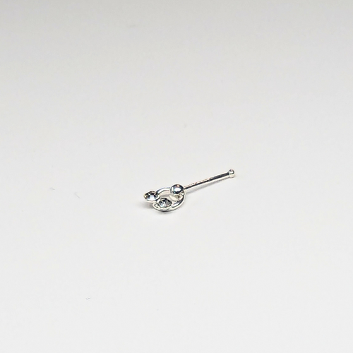 SN616 CLEAR STONES ON RING SILVER (NOSE BONE) 20pcs 30cent each