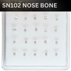 SN102 2.0MM STONE SILVER ( NOSE BONE) 20pcs 25cent each