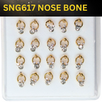 SNG617 BEAR STONE ON RING GOLD (NOSE BONE) 20pcs 30cent each