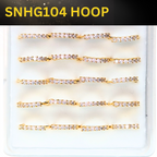 SNHG104 6 CLEAR STONE HOOP GOLD (HOOP) 20pcs 50cent each