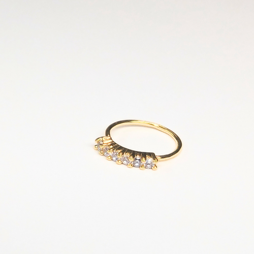 SNHG104 6 CLEAR STONE HOOP GOLD (HOOP) 20pcs 50cent each