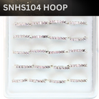 SNHS104 6 CLEAR STONE HOOP SILVER (HOOP) 20pcs 50cent each
