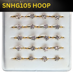 SNHG105 HOOP W/FLOWER STONE GOLD (HOOP) 20pcs 30cent each