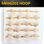 SNHG201 HEART STONE GOLD (HOOP) 20pcs 75cent each