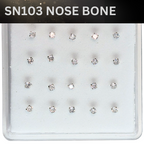 SN103 2.5MM STONE SILVER ( NOSE BONE) 20pcs 25cent each