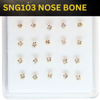 SNG103 2.5MM STONE GOLD ( NOSE BONE) 20pcs 25cent each