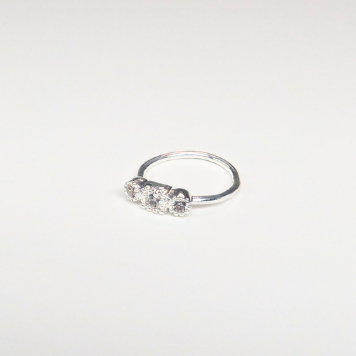 SNHS202 SQ 3 STONE HOOP SILVER (HOOP) 20pcs 75cent each