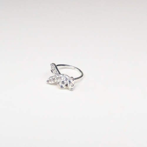 SNHS203 RABBIT STONE HOOP SILVER (HOOP) 20pcs 75cent each