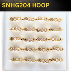 SNHG204 ROUND 3 STONE HOOP GOLD (HOOP) 20pcs 75cent each