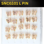 SNCG101 BUTTERFLY STONE GOLD ( L PIN ) 20pcs 75cent each
