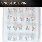 SNCS101 BUTTERFLY STONE SILVER ( L PIN ) 20pcs 75cent each