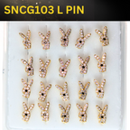 SNCG103 RABBIT STONE GOLD (L PIN ) 20pcs 75cent each